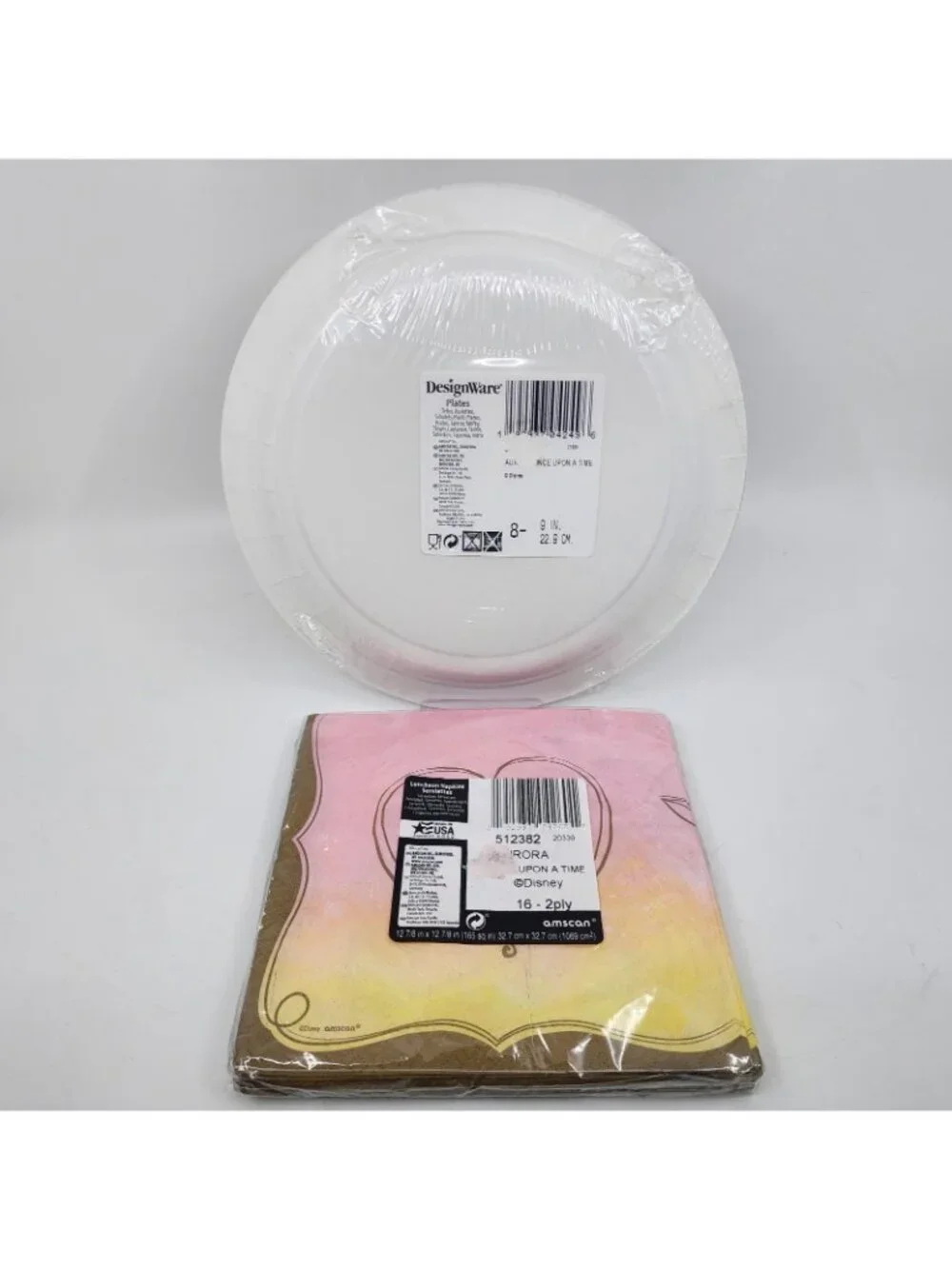 Disney Princess Aurora Once Upon A Time Birthday Party Plates & Napkins Lot of 2